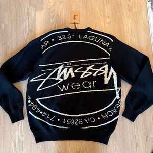 Stussy Men’s Black Laguna Icon Crewneck Sweater - Archive Store Edition